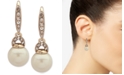 Lauren Ralph Lauren Gold-Tone Pav&eacute; & Imitation Pearl Drop Earrings 